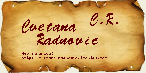 Cvetana Radnović vizit kartica